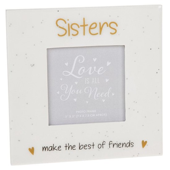 White & Glitter Frame With Gold Sisters Text 3