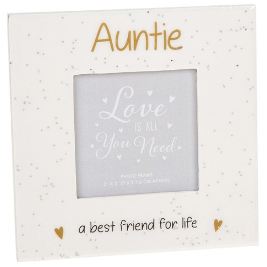 White And Glitter Frame With Gold Auntie Text 3