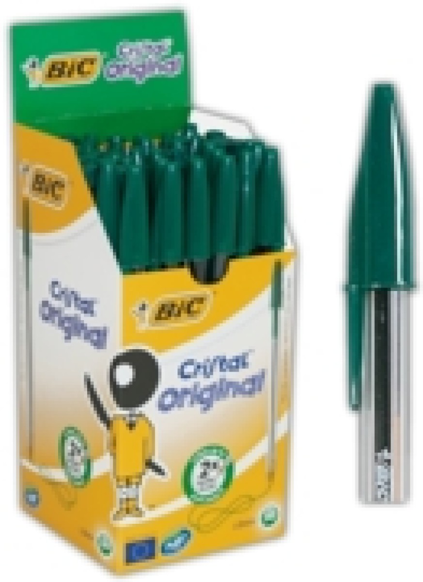 Bic Cristal green Med Ball Pen 1.0mm - Plympton Photoshop