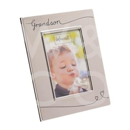 2 Toned Silverplated Portrait Grandson Frame 6x4