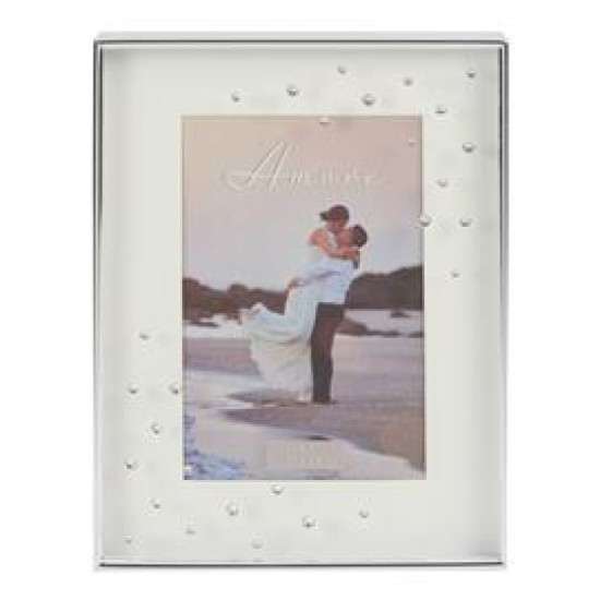 Amore Silverplated Box Frame With Crystals 6