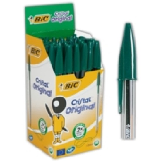 Bic Cristal green Med Ball Pen 1.0mm