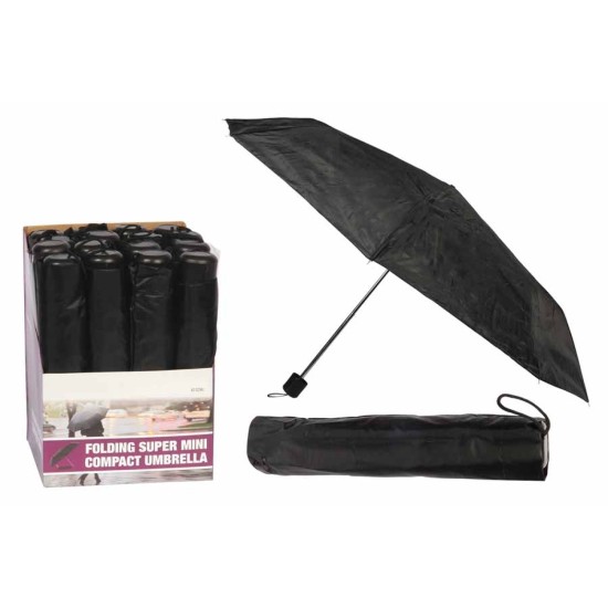 Folding Mini Compact Umbrella Black
