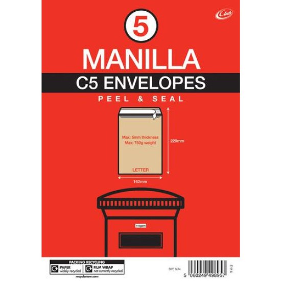 Manilla C5 Envelopes