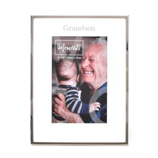 Moments Silverplated  With Mount  Grandson Frame 6x4