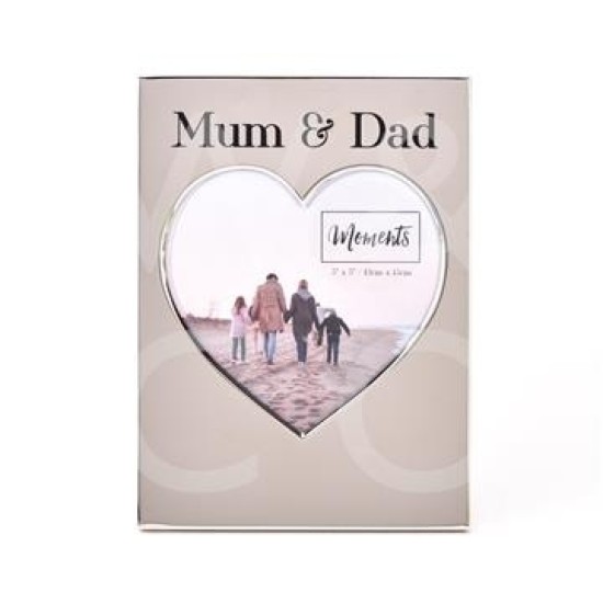 Mum and Dad Silver Plated Heart 5