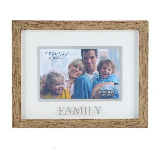 Natural Wood Effect Frame With Mount Family 6