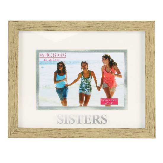 Natural Wood Effect Frame With Mount Sister 6