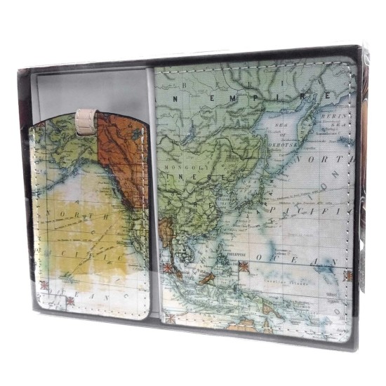Passport Cover + Luggage Tag Harvey Makin Vintage Maps