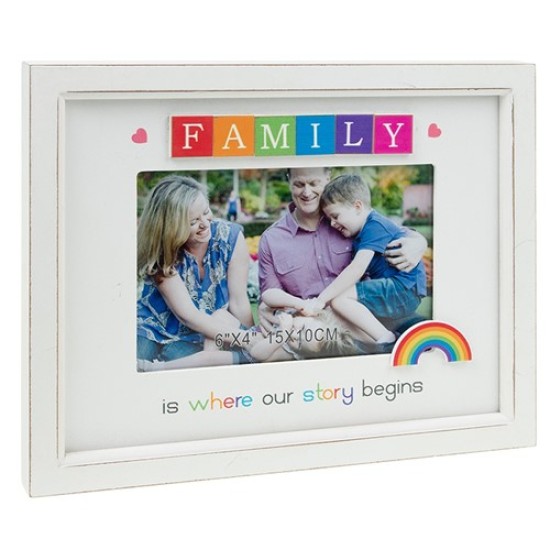 Rainbow Scrabble Family 6x4 frame