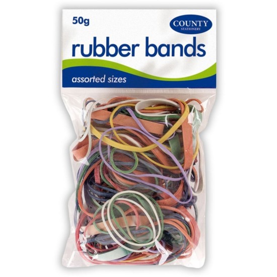 Rubber Bands Assorted Colour and Sizes 50g