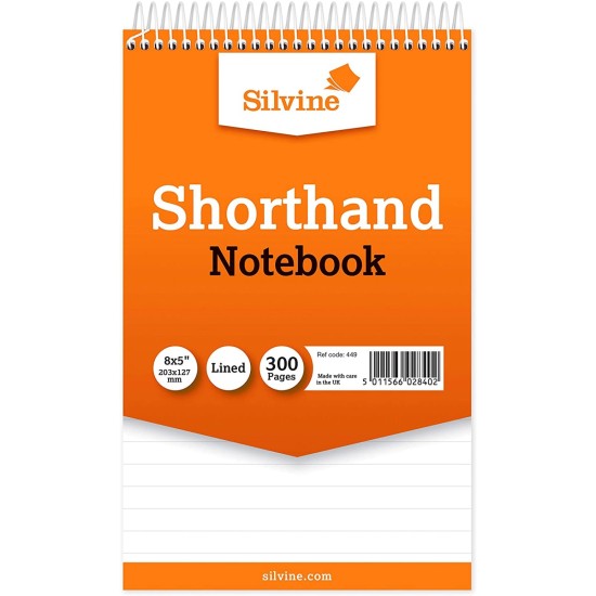 Silvine Shorthand Notebook 127x203 mm 300 pages wire bound