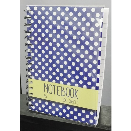 Spiral Notebook A5 100 Sheets Various Colours