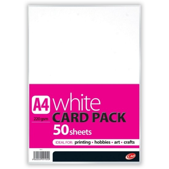White Card A4 50pk 220gsm
