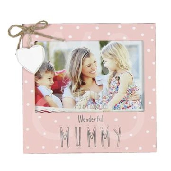 Wonderful Mummy Pink With Hanging Heart Frame 